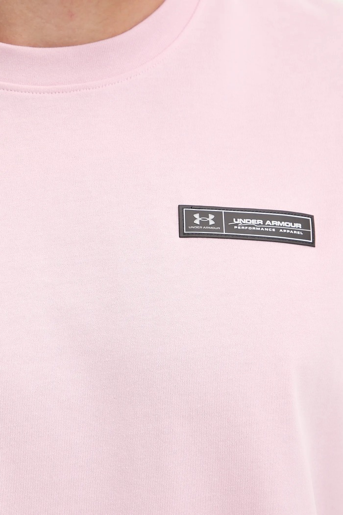 Under Armour osnovna kratka majica moška z bombažem HW ARMOUR LABEL 1382831 roza