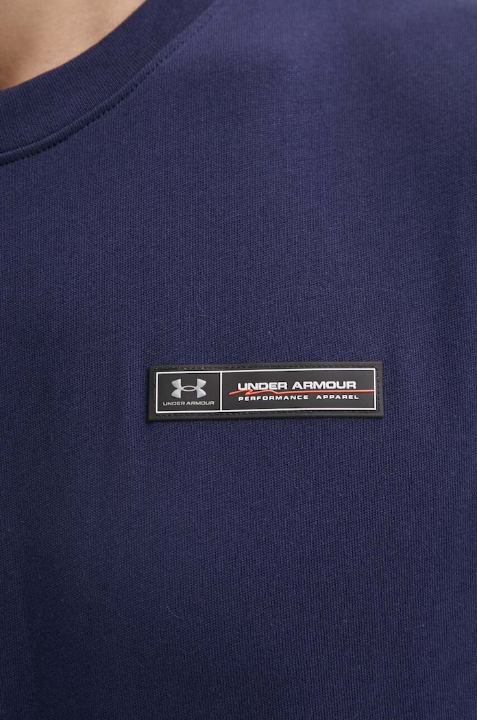 Under Armour osnovna kratka majica moška z bombažem HW ARMOUR LABEL 1382831 mornarsko modra