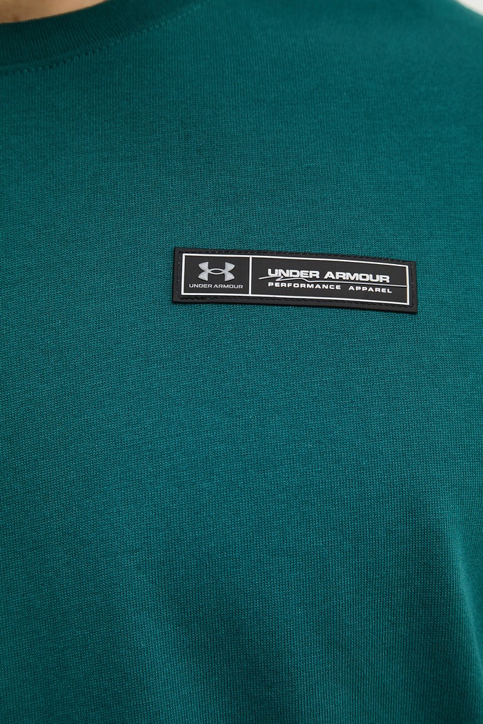 Under Armour basic t-shirt ανδρικό με βαμβάκι HW ARMOUR LABEL 1382831 πράσινο