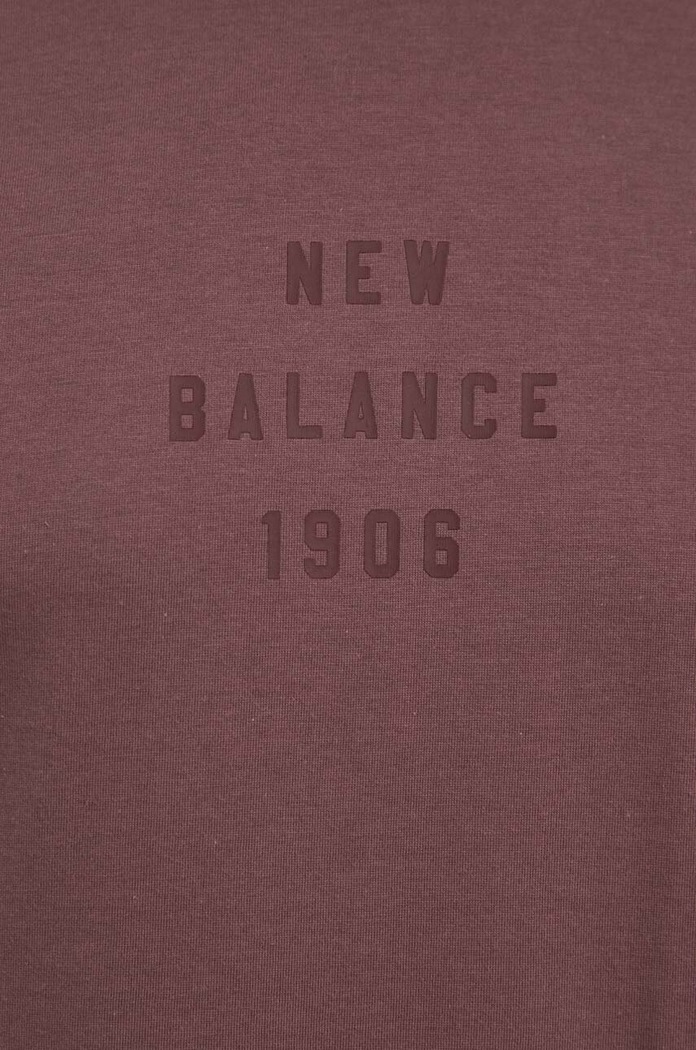 Βαμβακερό μπλουζάκι New Balance MT41519LIE μωβ