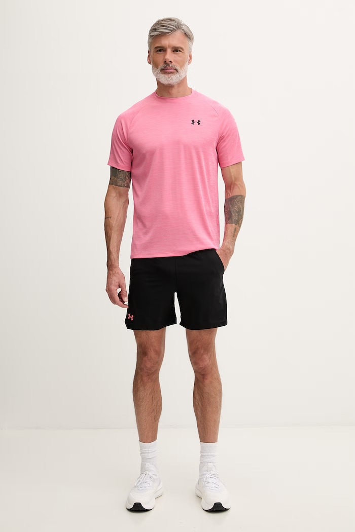 Under Armour tricou de antrenament bărbați Tech Textured 1382796 roz SS26