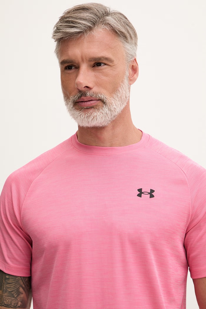 Under Armour tricou de antrenament bărbați Tech Textured roz 1382796