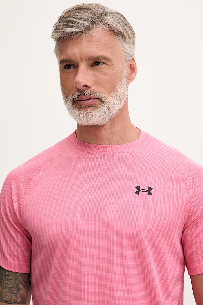 Under Armour tricou de antrenament bărbați Tech Textured roz 1382796