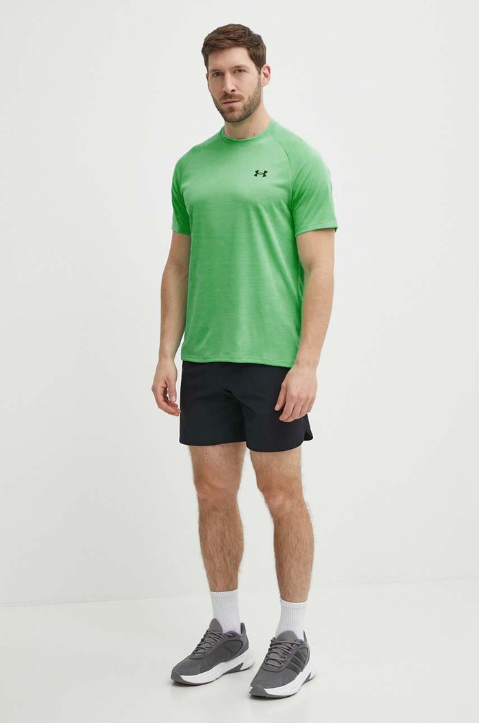 Under Armour T-shirt treningowy męski Tech Textured 1382796 zielony SS26