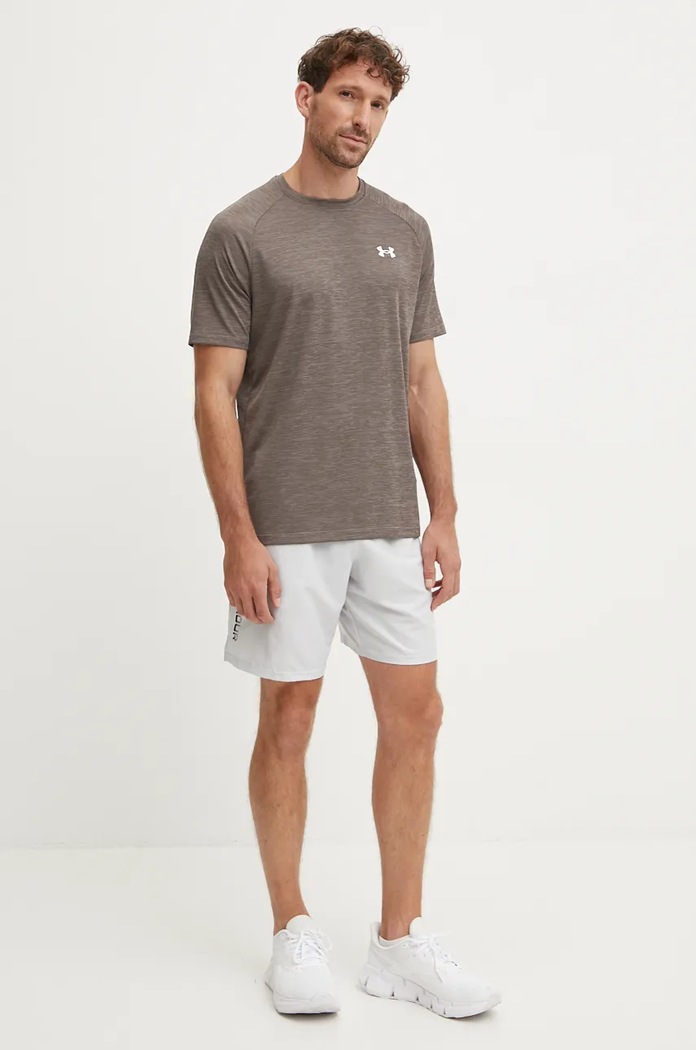 Under Armour tréninkové tričko pánské Tech Textured 1382796 hnědá SS26
