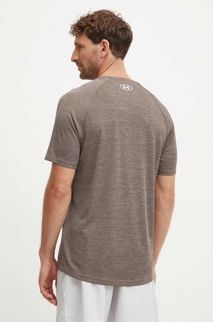 Oblečení Under Armour tréninkové tričko pánské Tech Textured 1382796 hnědá