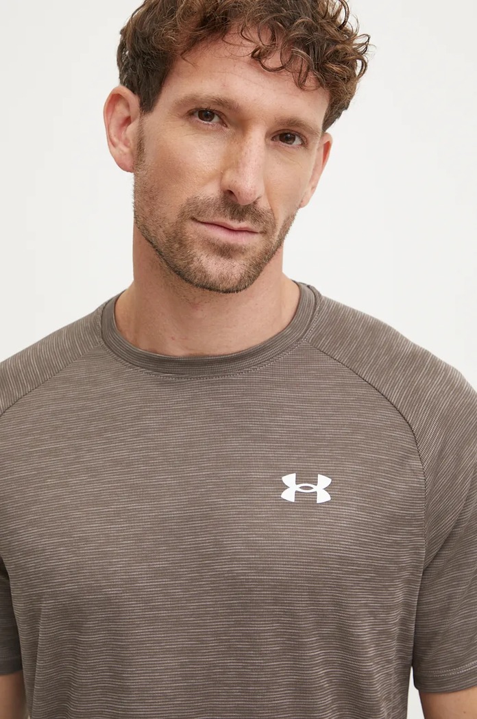 Under Armour tréninkové tričko pánské Tech Textured hnědá 1382796