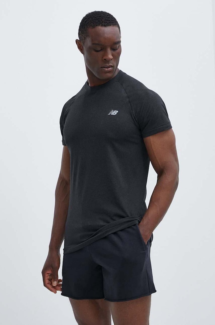Tréninkové tričko New Balance Knit hladký černá MT41080BK