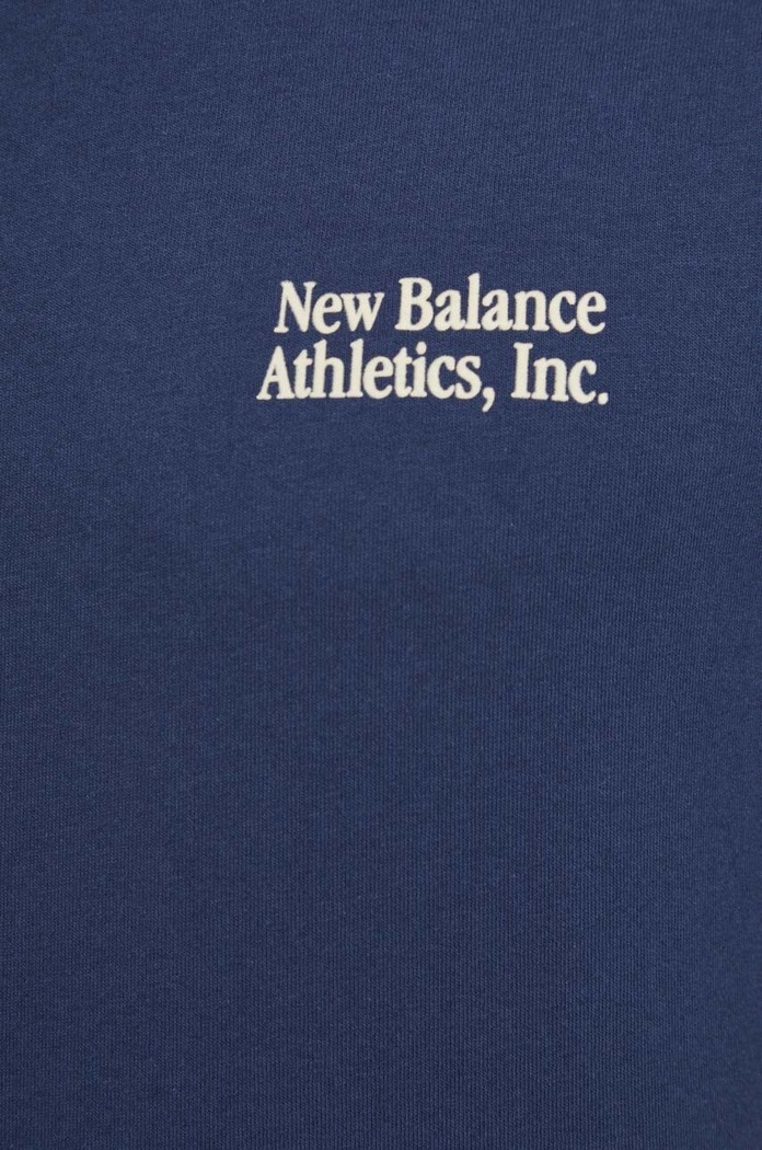 New Balance t-shirt bawełniany MT41588NNY MT41588NNY granatowy