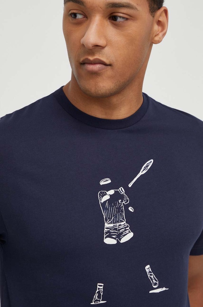 Fila t-shirt bawełniany granatowy TU411111