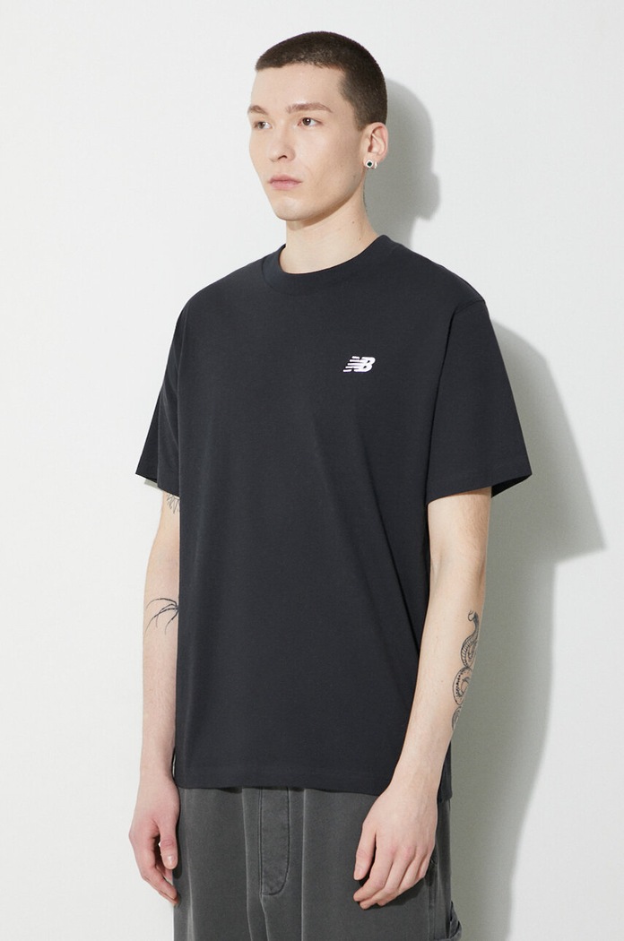 Bavlněné tričko New Balance Small Logo černá MT41509BK