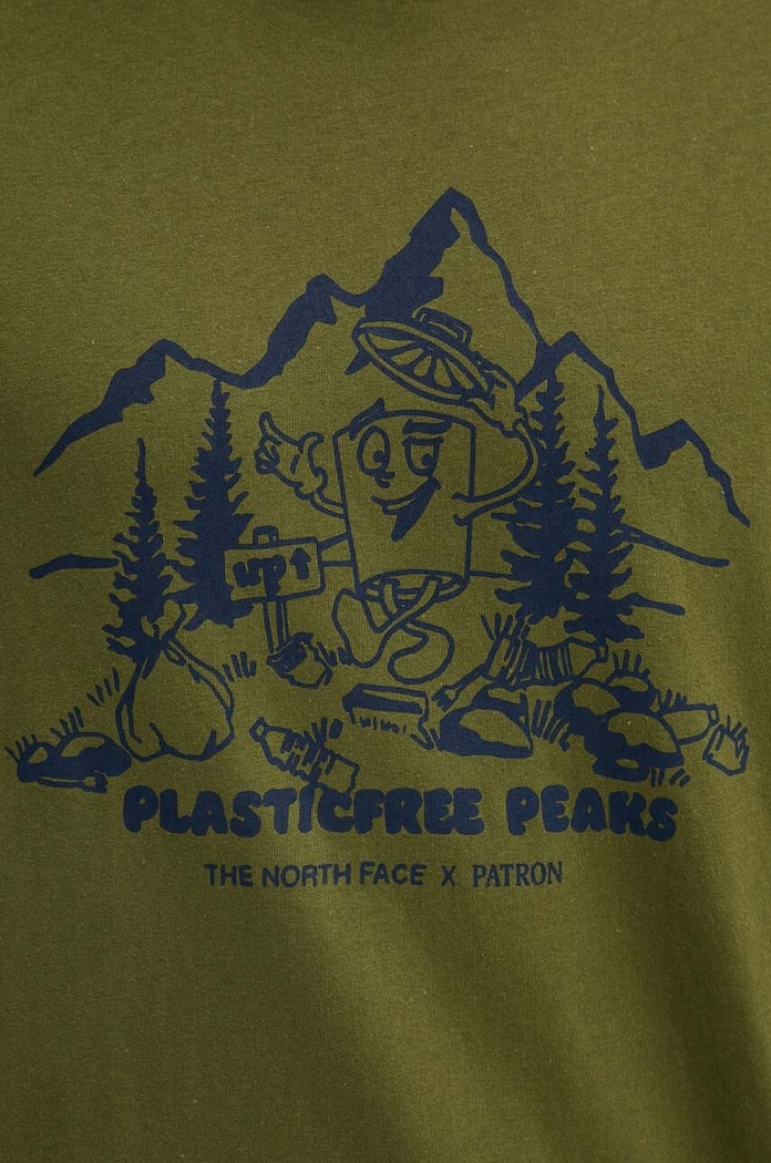 Bombažna kratka majica The North Face NF0A87DXPIB1 zelena