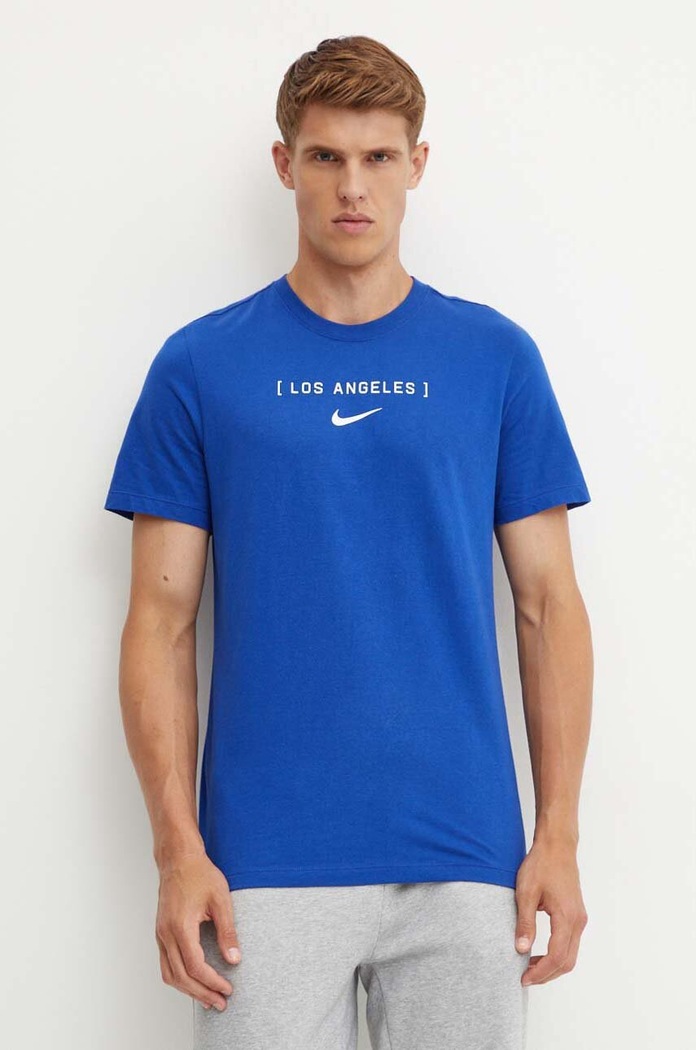 Βαμβακερό μπλουζάκι Nike Los Angeles Dodgers βαμβάκι μπλε N199.4EW.LD.LVQ