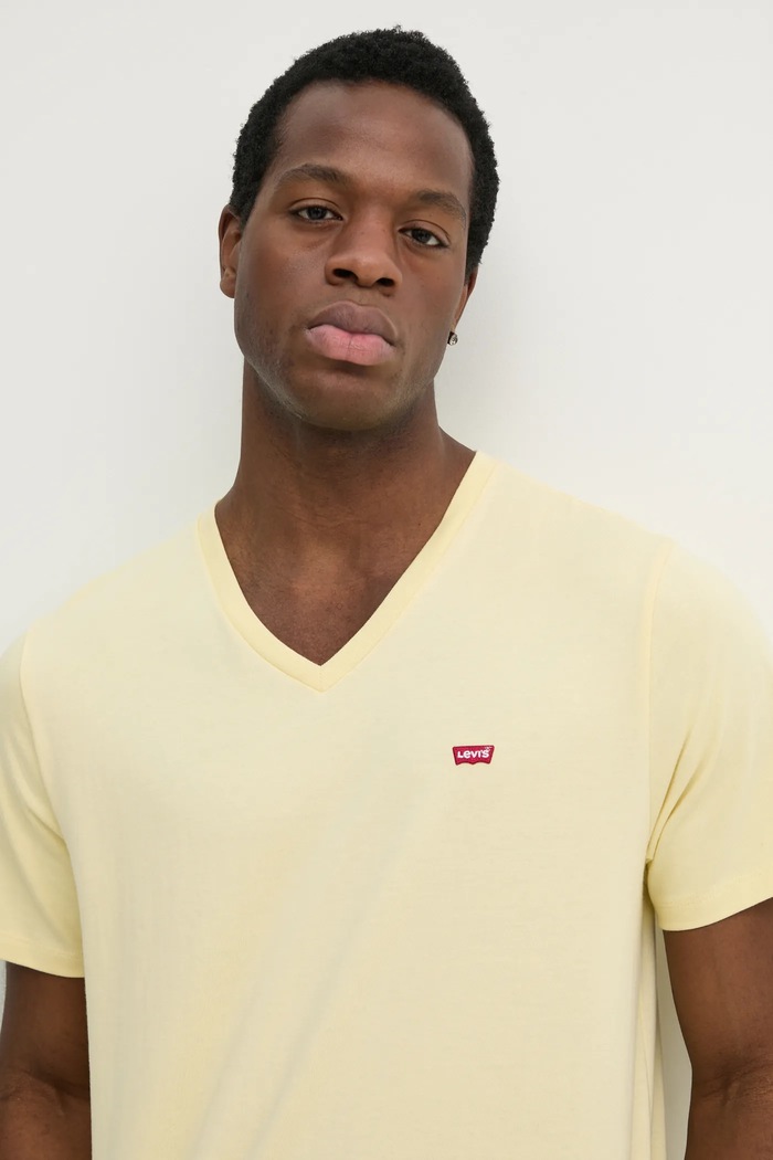 Levi's tricou din bumbac galben 85641