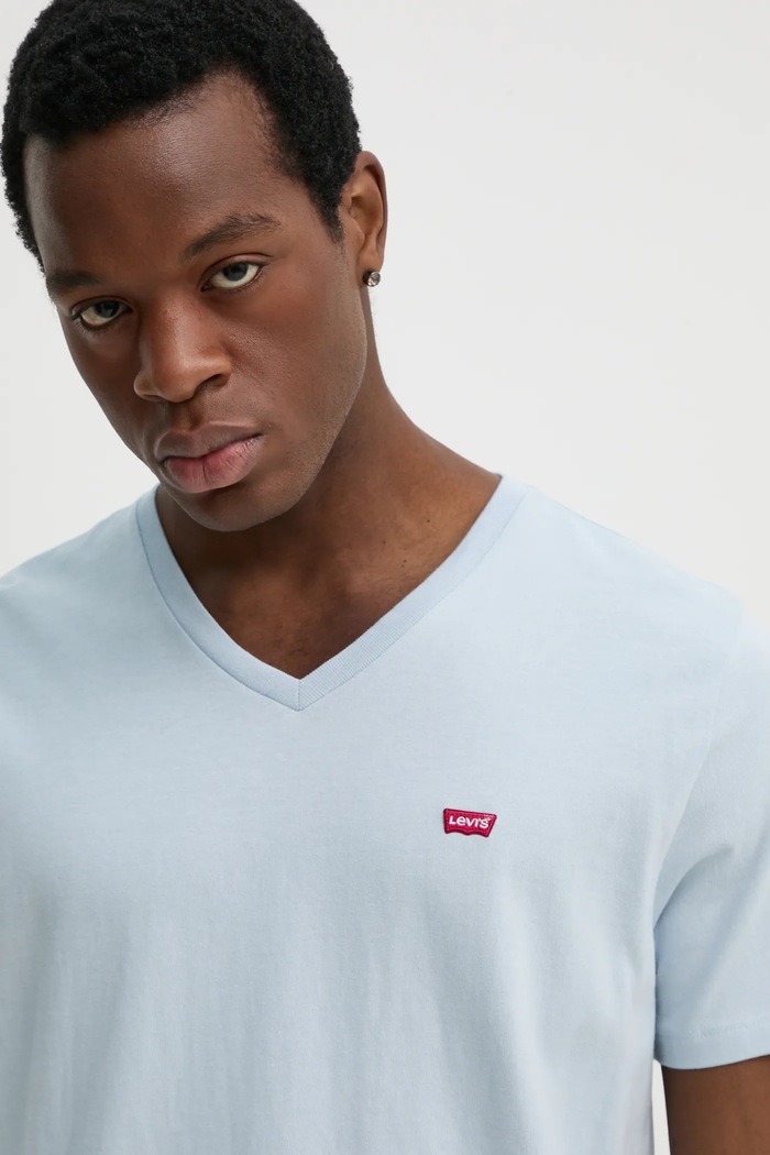 Bavlněné tričko Levi's modrá 85641