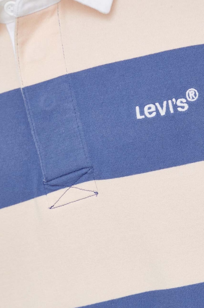 Βαμβακερό μπλουζάκι πόλο Levi's A5798 μωβ
