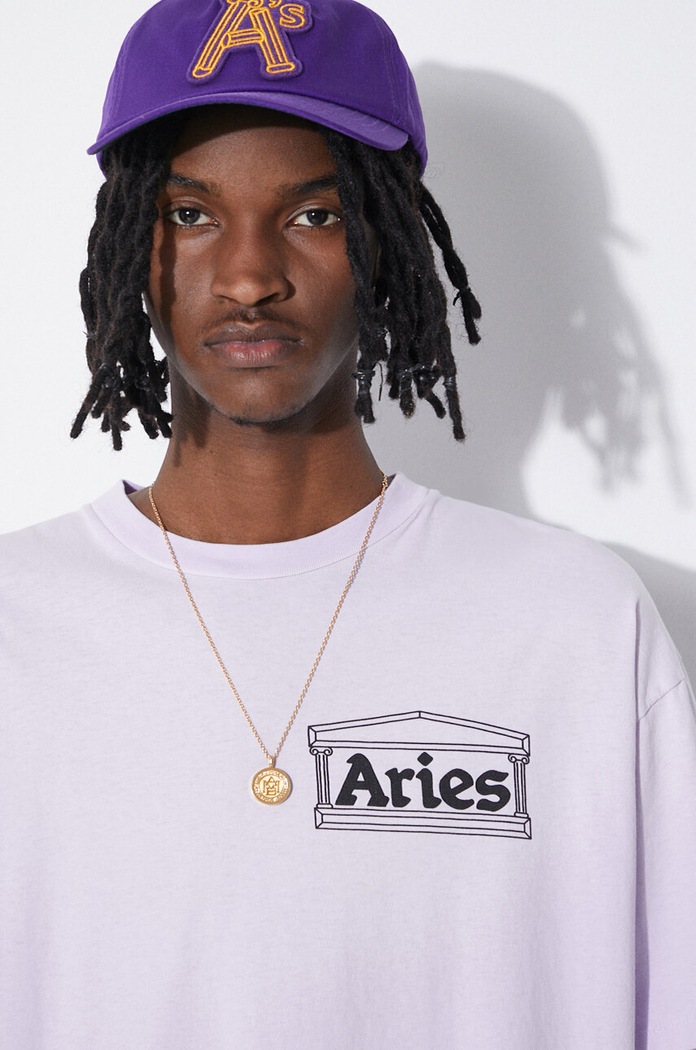 Aries pamut póló Sunbleached Temple SS Tee SUAR60030X lila