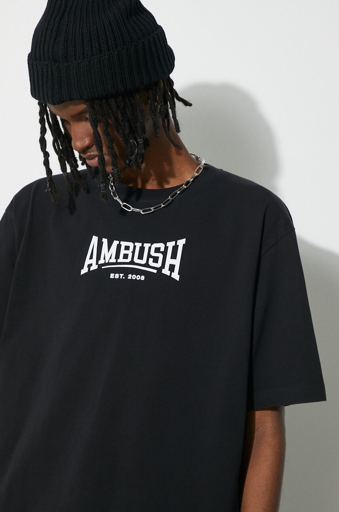 AMBUSH cotton t-shirt Graphic regular black BMAA006S24JER0011001