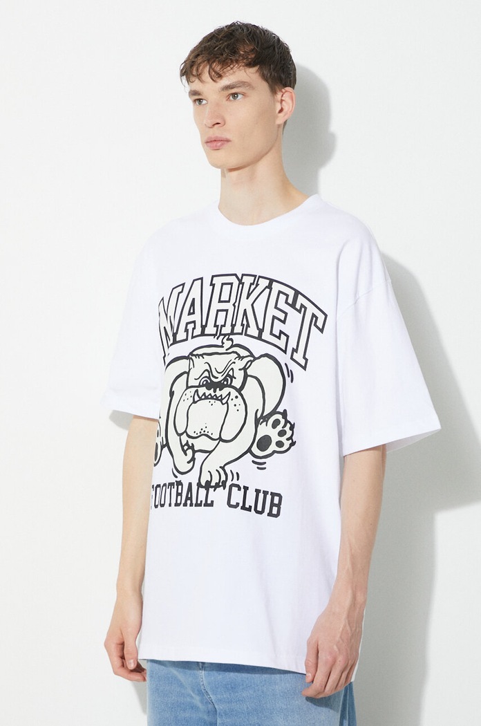 Βαμβακερό μπλουζάκι Market Offensive Line Uv T-Shirt λευκό 399001776