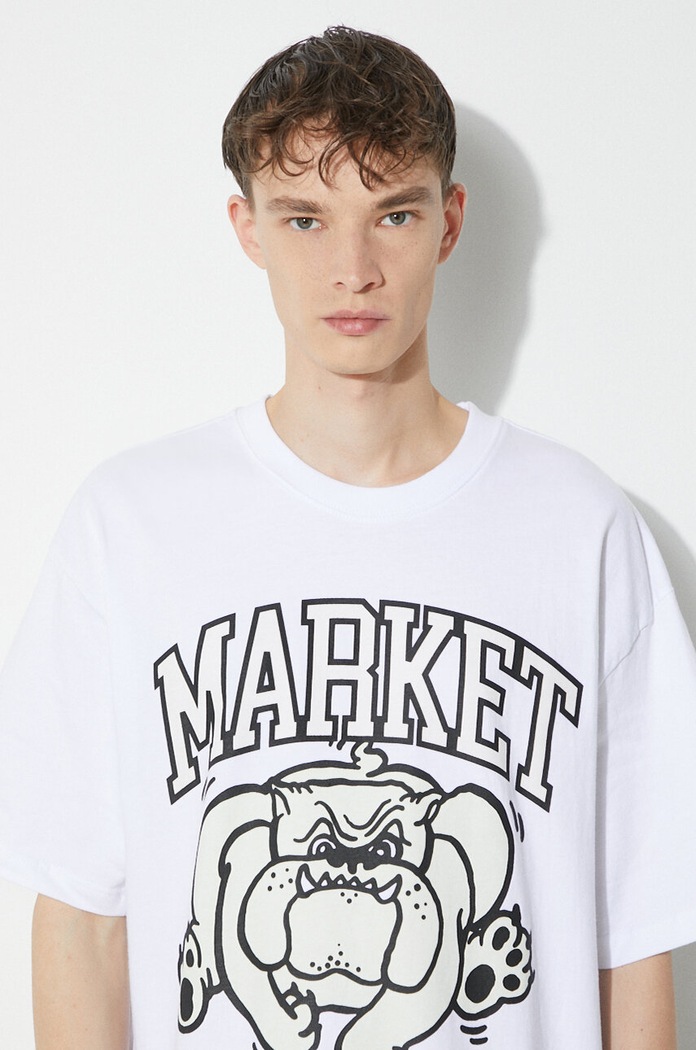 Βαμβακερό μπλουζάκι Market Offensive Line Uv T-Shirt 399001776 λευκό