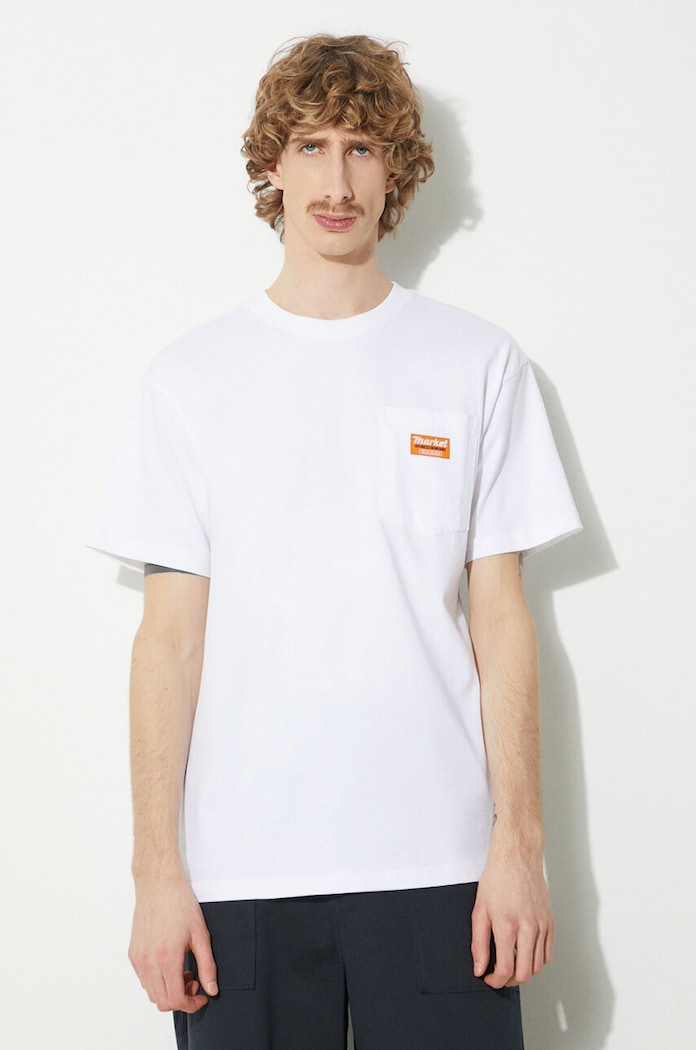 Βαμβακερό μπλουζάκι Market Hardware Pocket T-Shirt κανονικό λευκό 399001802