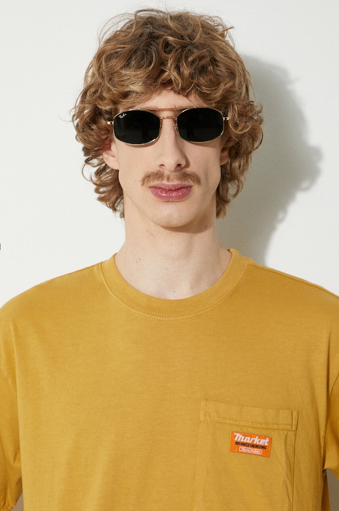 Βαμβακερό μπλουζάκι Market Hardware Pocket T-Shirt 399001802 κίτρινο
