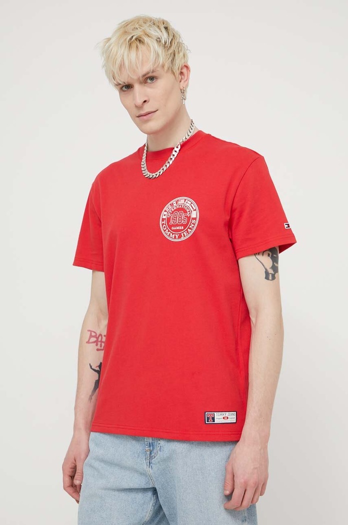 Tommy Jeans Tricou din bumbac Archive Games rosu DM0DM19545