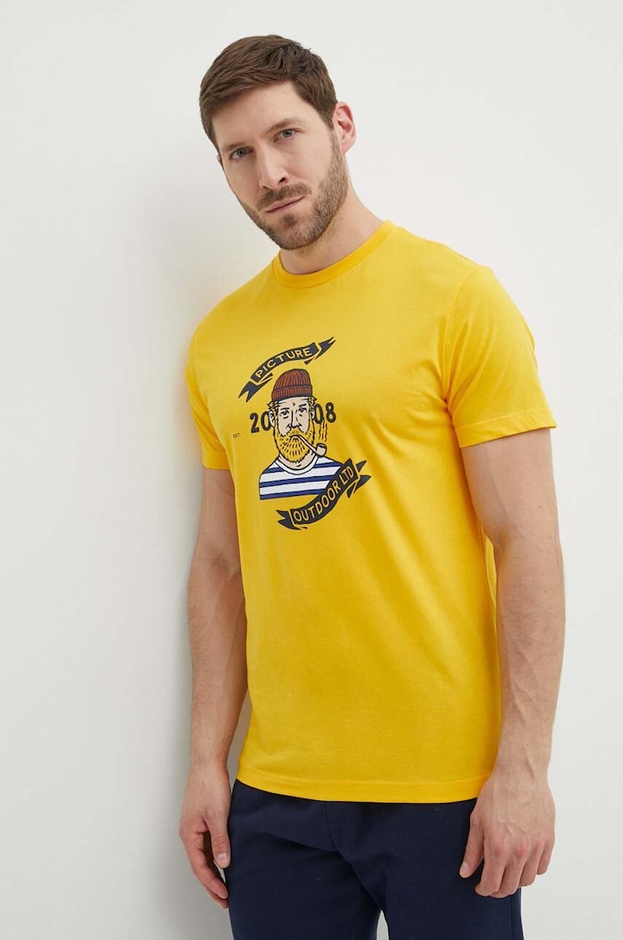 Picture t-shirt bawełniany Chuchie nadruk żółty MTS1140