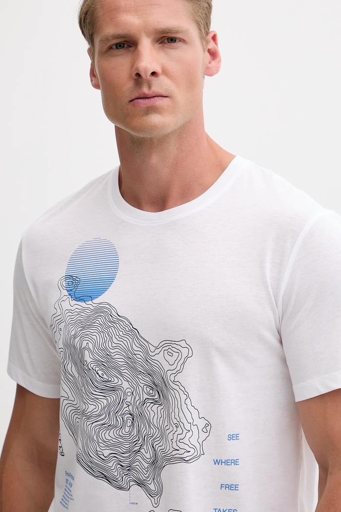 Peak Performance t-shirt Ανδρικό Explore Graphic λευκό G79744