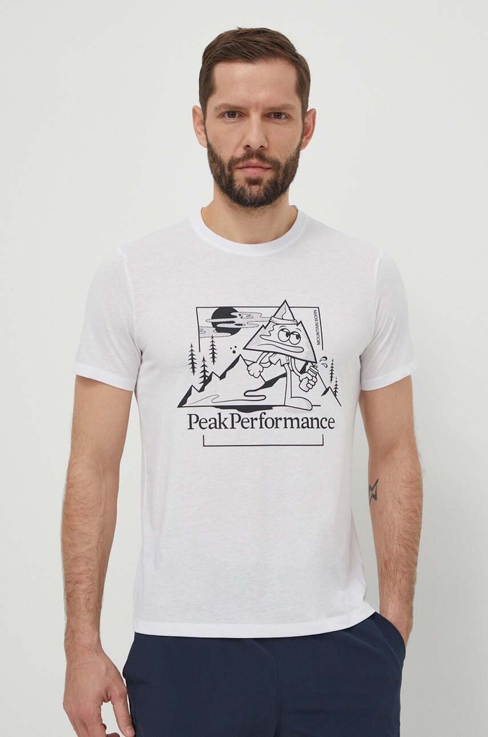 Peak Performance tricou bărbătesc Explore Graphic G79744 alb SS26