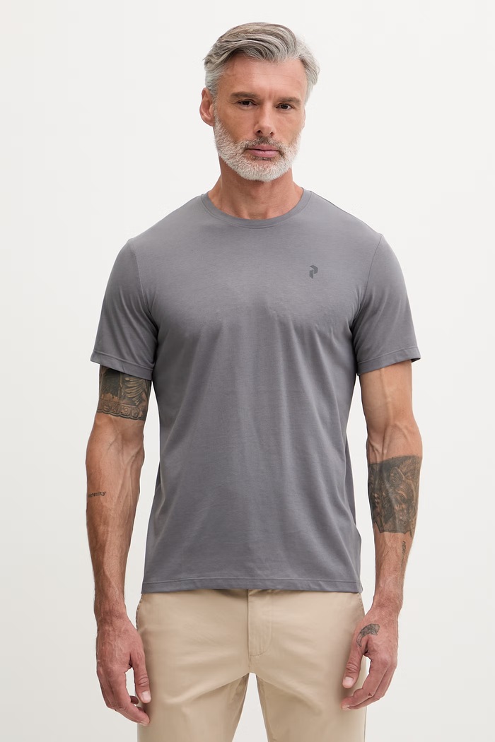 Ρούχα Peak Performance t-shirt ανδρικό Explore Graphic G79744 γκρί