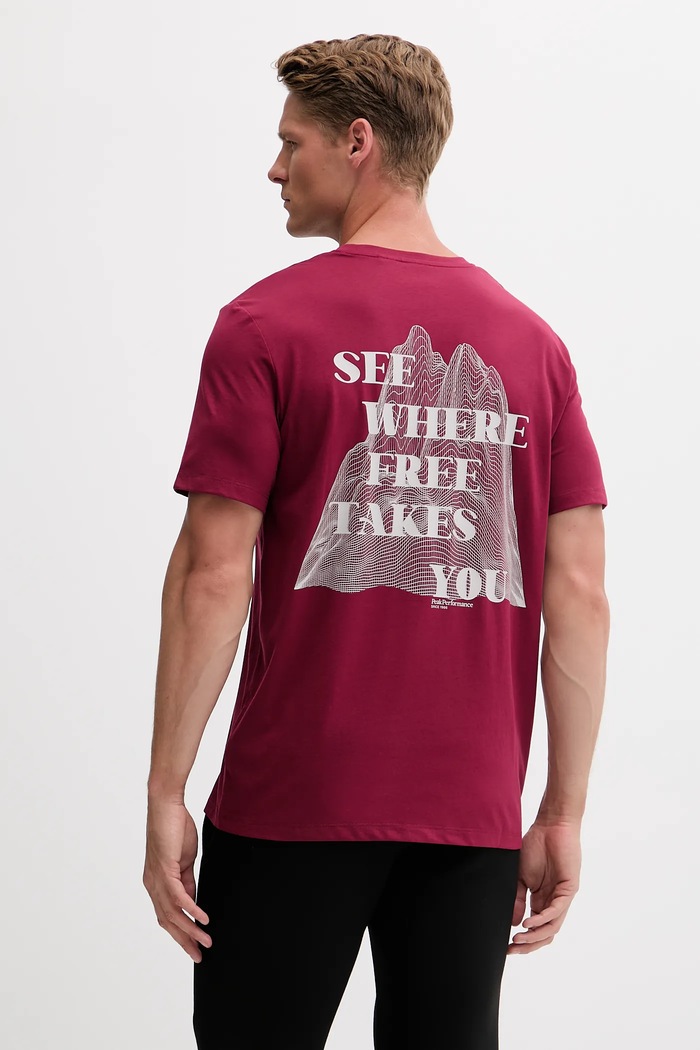 Îmbrăcăminte Peak Performance tricou bărbătesc Explore Graphic G79744 burgundia