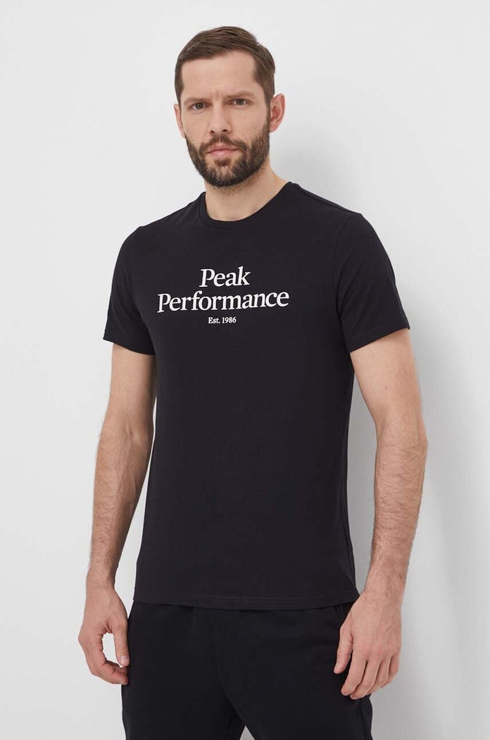 Памучна тениска Peak Performance G79567 черен SS25