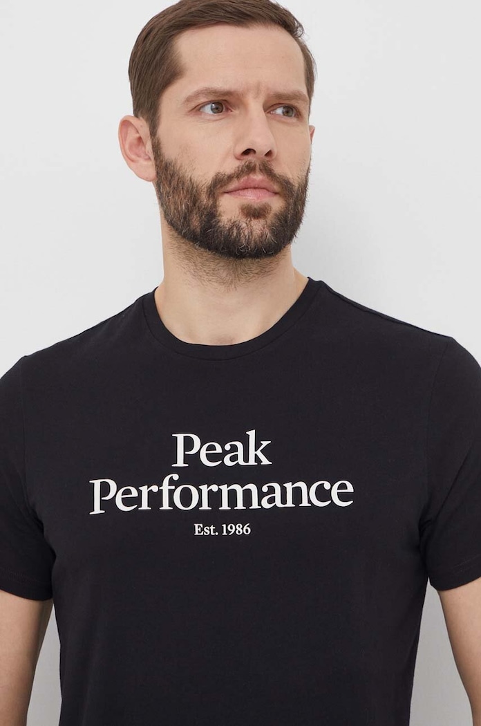 Памучна тениска Peak Performance черен G79567