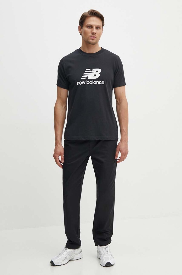 Bombažna kratka majica New Balance Sport Essentials MT41502BK črna AW24