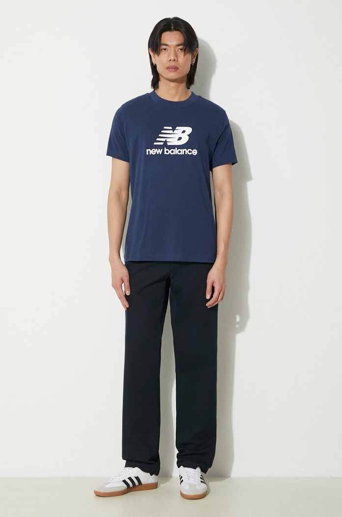 New Balance cotton t-shirt Sport Essentials MT41502NNY navy AW25