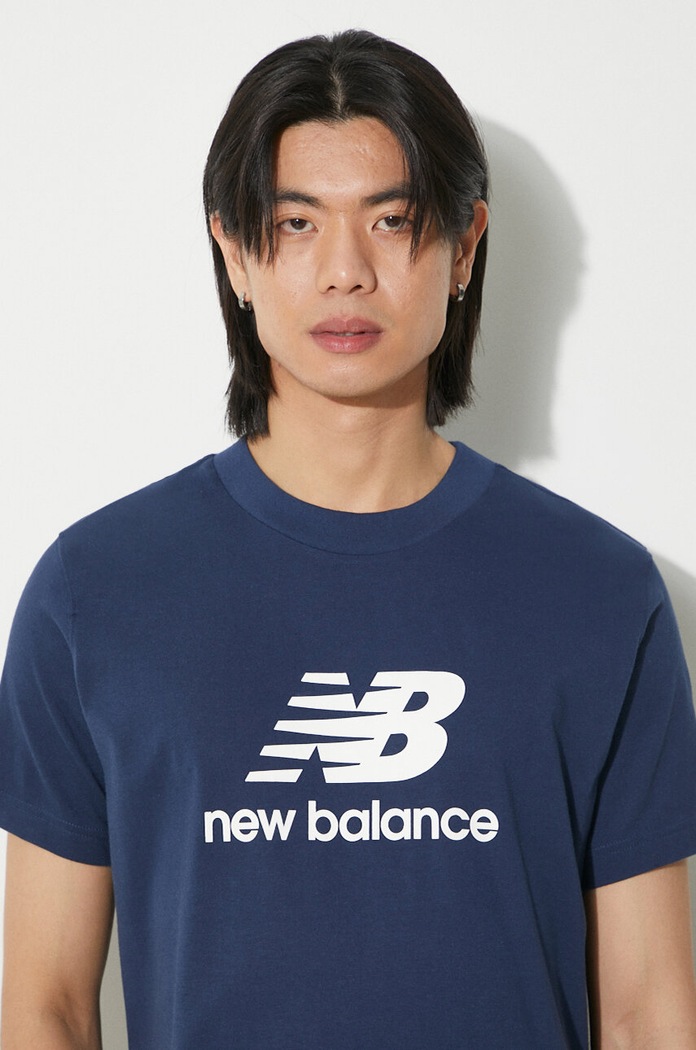 New Balance cotton t-shirt Sport Essentials MT41502NNY navy