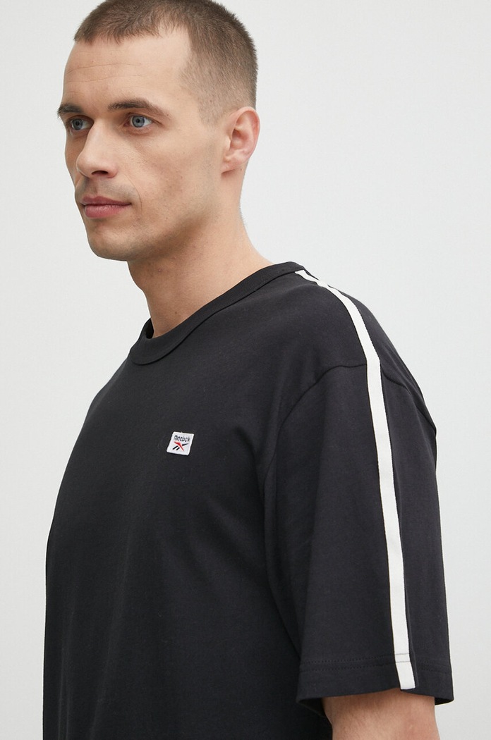 Pamučna majica Reebok Court Sport crna 100202807