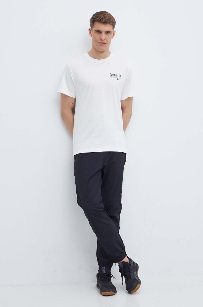 Pamučna majica Reebok Brand Proud 100076380 bež SS24