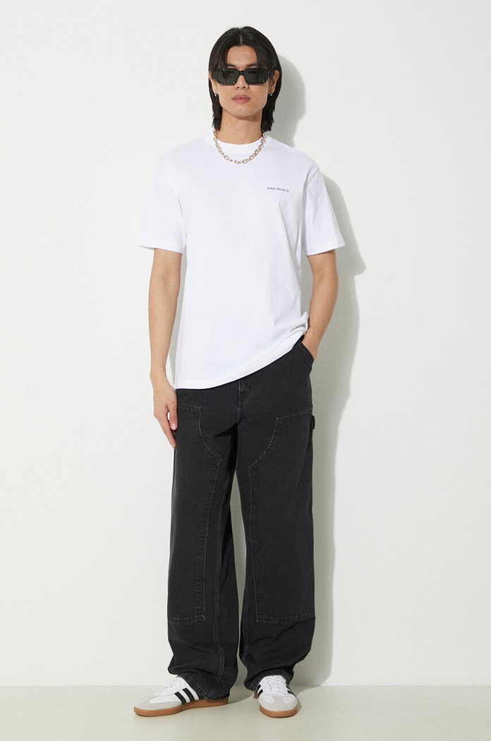 Bavlněné tričko Norse Projects Johannes N01.0606.0001 bílá SS24