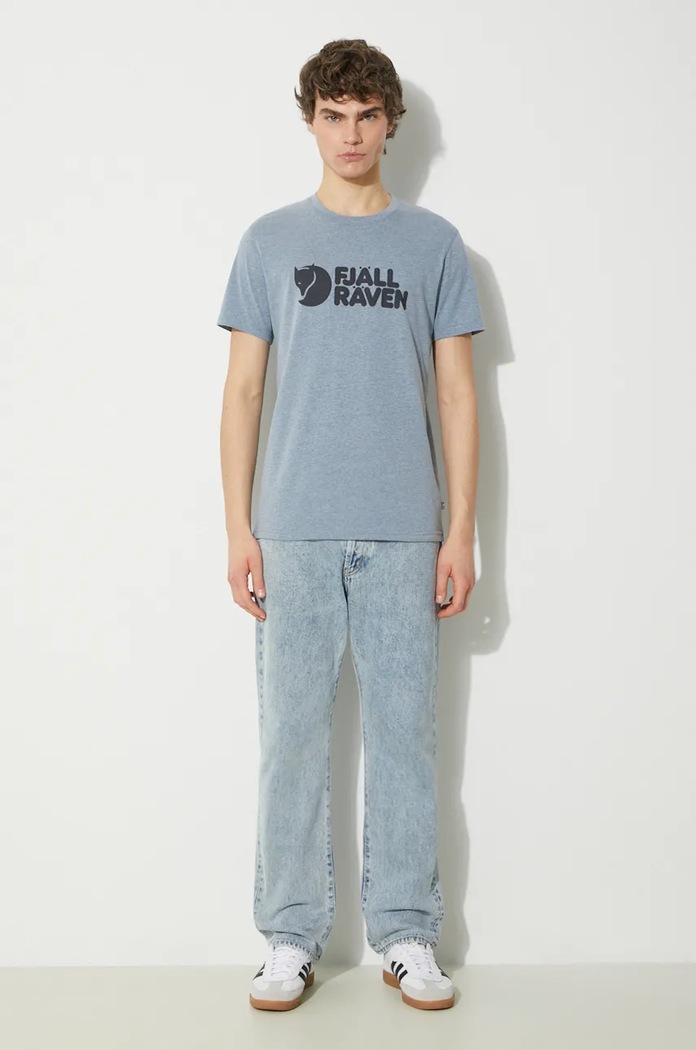 Fjallraven T-shirt Fjällräven Logo T-shirt M F87310.520.999 niebieski AW24