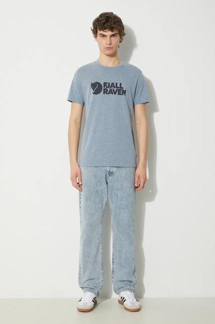 Fjallraven T-shirt Fjällräven Logo T-shirt M F87310.520.999 niebieski AW24