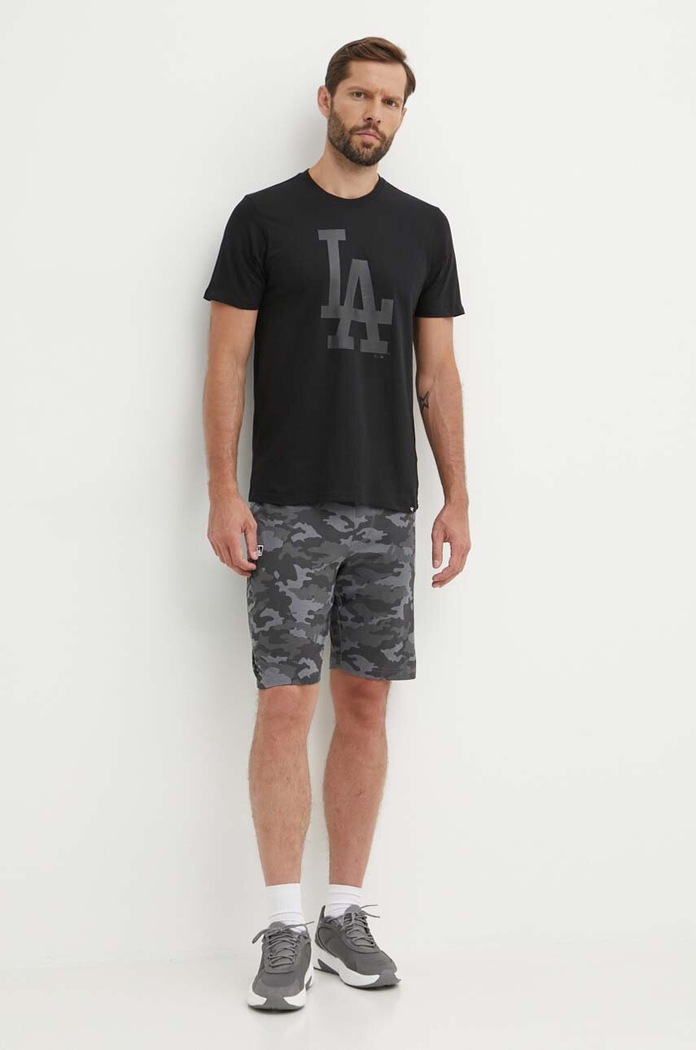 Bavlněné tričko 47 brand MLB Los Angeles Dodgers BB012TEMIME601215JK černá SS24