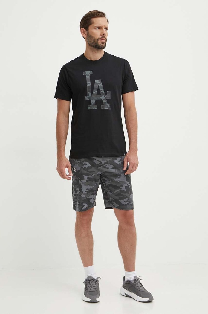 Памучна тениска 47 brand MLB Los Angeles Dodgers BB012TEMECH608510JK черен SS24