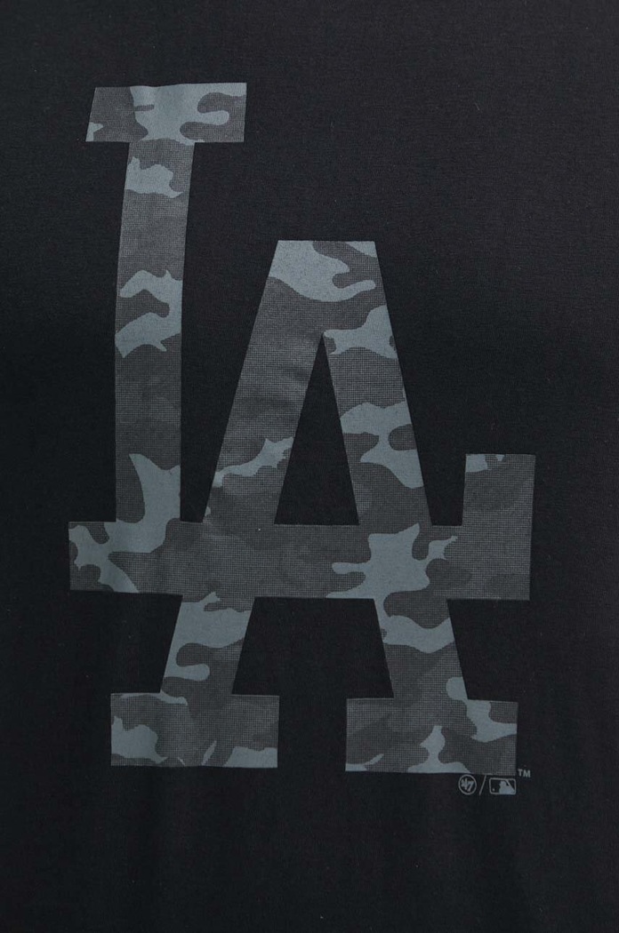 Памучна тениска 47 brand MLB Los Angeles Dodgers BB012TEMECH608510JK черен