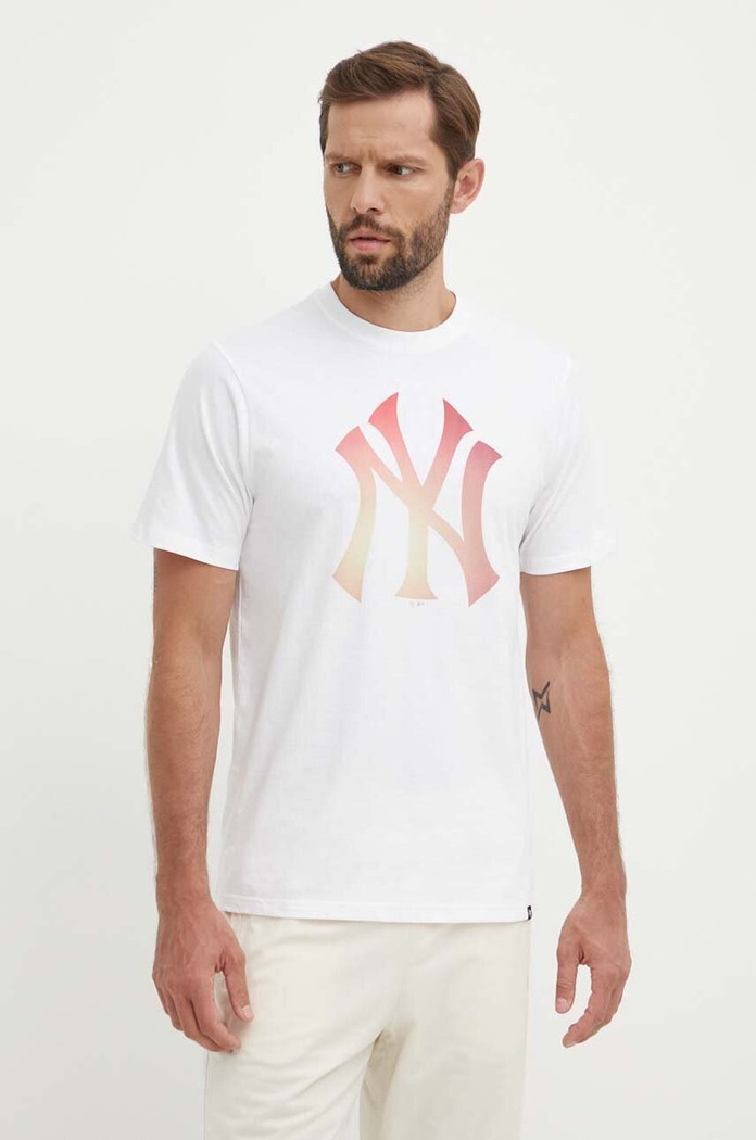 Bavlněné tričko 47 brand MLB New York Yankees potisk bílá BB017TEMECH618798WW