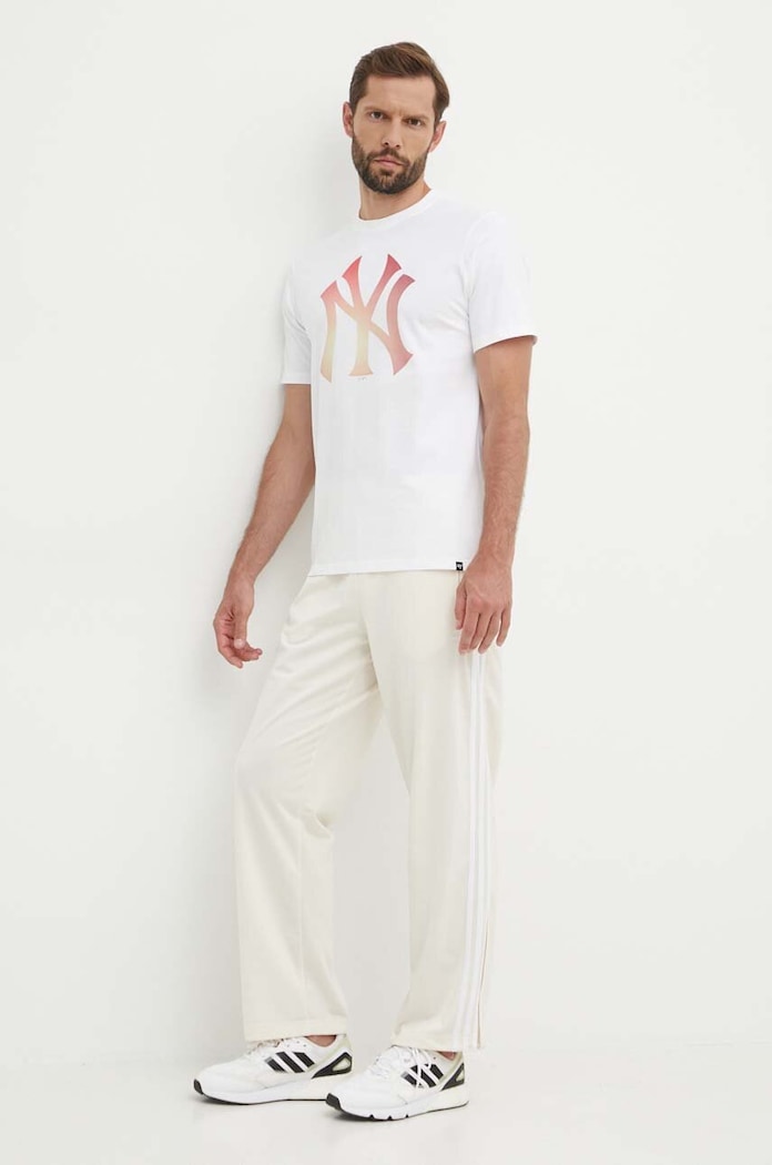 Bavlněné tričko 47 brand MLB New York Yankees BB017TEMECH618798WW bílá SS24