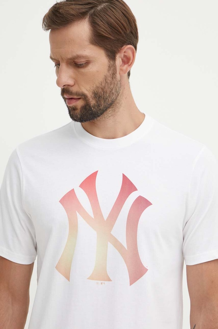Bavlněné tričko 47 brand MLB New York Yankees bílá BB017TEMECH618798WW