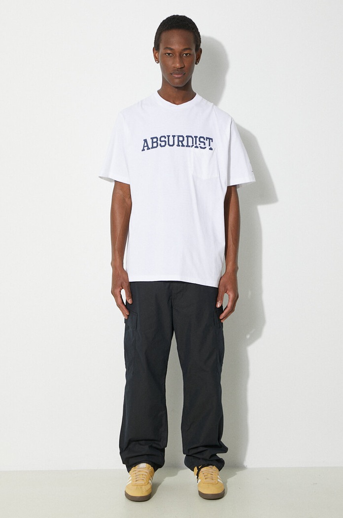 Бавовняна футболка Engineered Garments Printed Cross Crew Neck T-shirt OR424.NP106 білий SS24