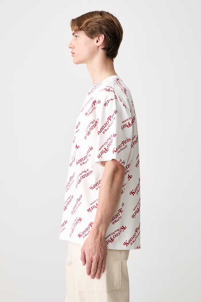 Kenzo tričko pánské bavlněné by Verdy Oversize T-Shirt FE58TS0044SY.02 bílá SS24